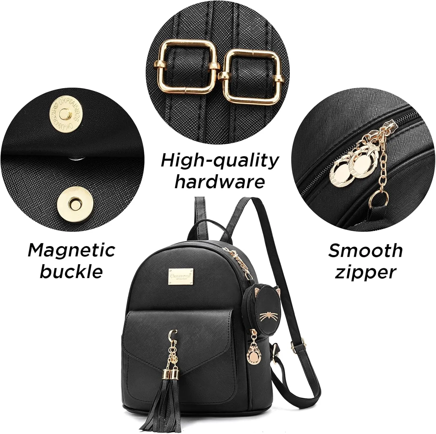 I IHAYNER Girls Fashion Backpack Mini Purse Backpack for Women Small Leather Backpack Purse for Teen Girls with Coin Purse