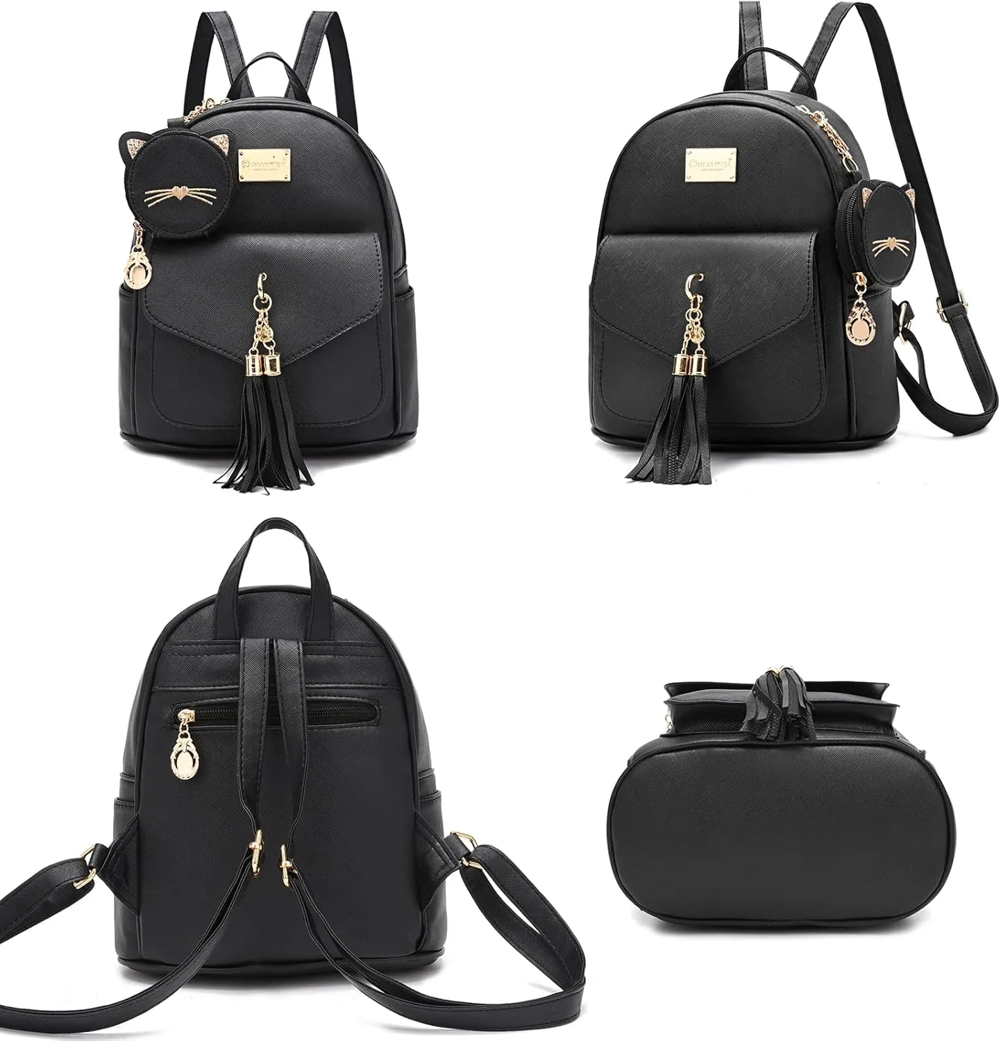 I IHAYNER Girls Fashion Backpack Mini Purse Backpack for Women Small Leather Backpack Purse for Teen Girls with Coin Purse