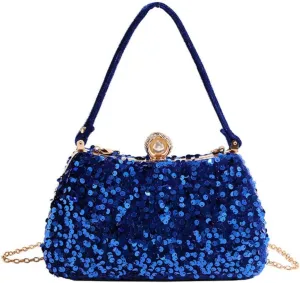 IAMUHI Small Sequins Clutch Purse Top Handle Evening Handbag Mini Square Shoulder Crossbody Bag