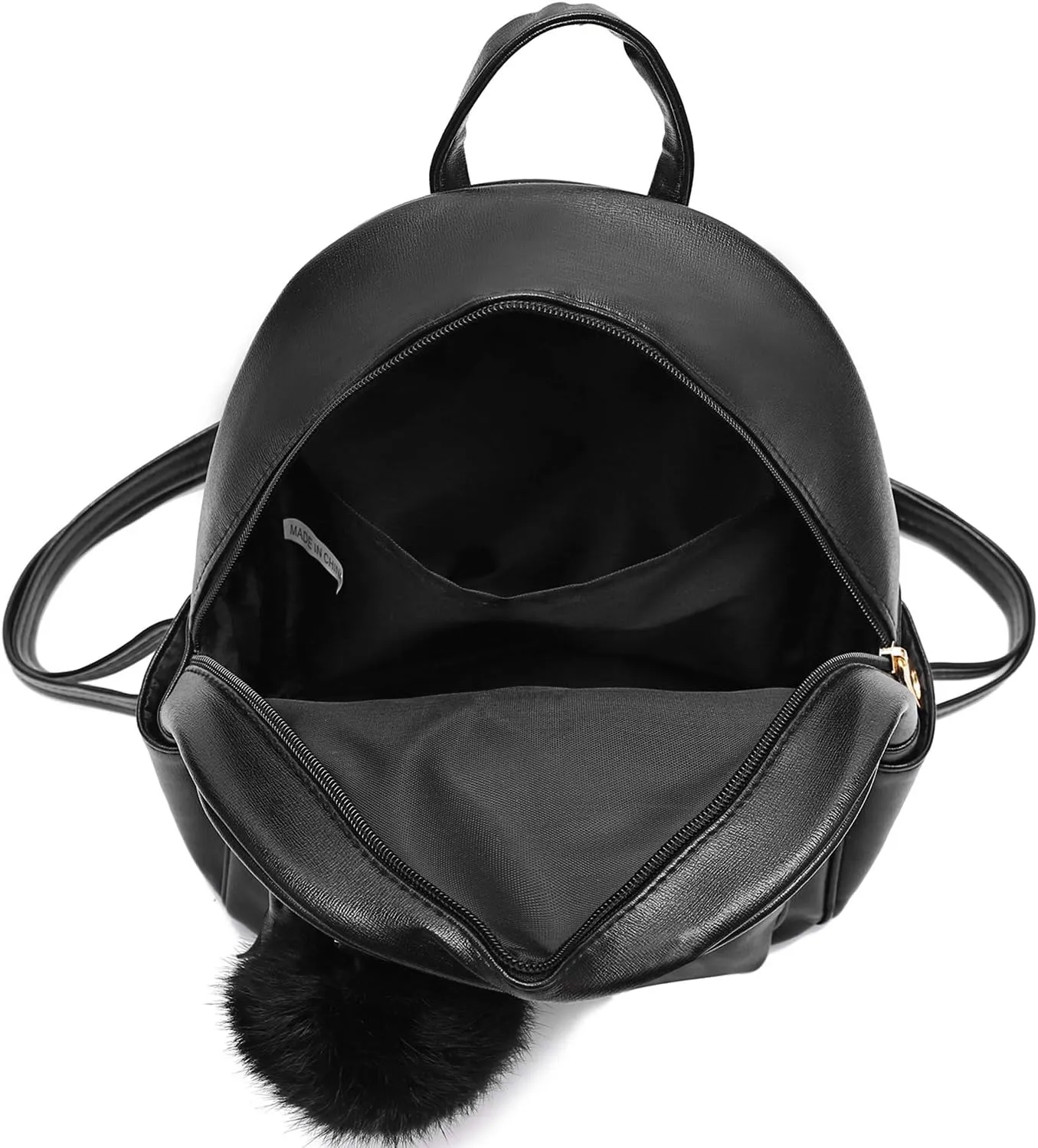 IHAYNER Mini Backpack Purse for Girls Teens Women Purses PU Leather Pom Backpack Shoulder Bag with Charm Tassel