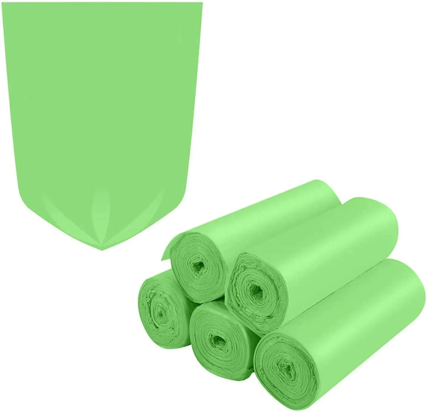 Inwaysin 1.2 Gallon Small Trash Bags Garbage Gags 1-1.5 Gallon 125 Counts, Mini Trash Bags Biodegradable for Bathroom Office Home Fit 4.5-5L Garbage Can (5 Rolls/Green)