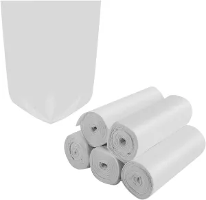 Inwaysin Mini Garbage Bags - 1.2 Gallon Compost Trash Can Liners, 125 Count White