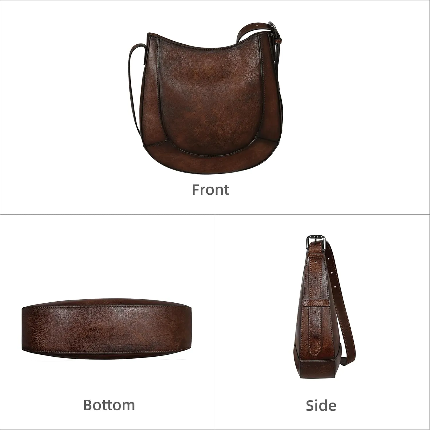 Iswee Leather Purses for Women Hobo Bags Designer Crossbody Bag Vintage Women’s Shoulder Handbags Work Purse