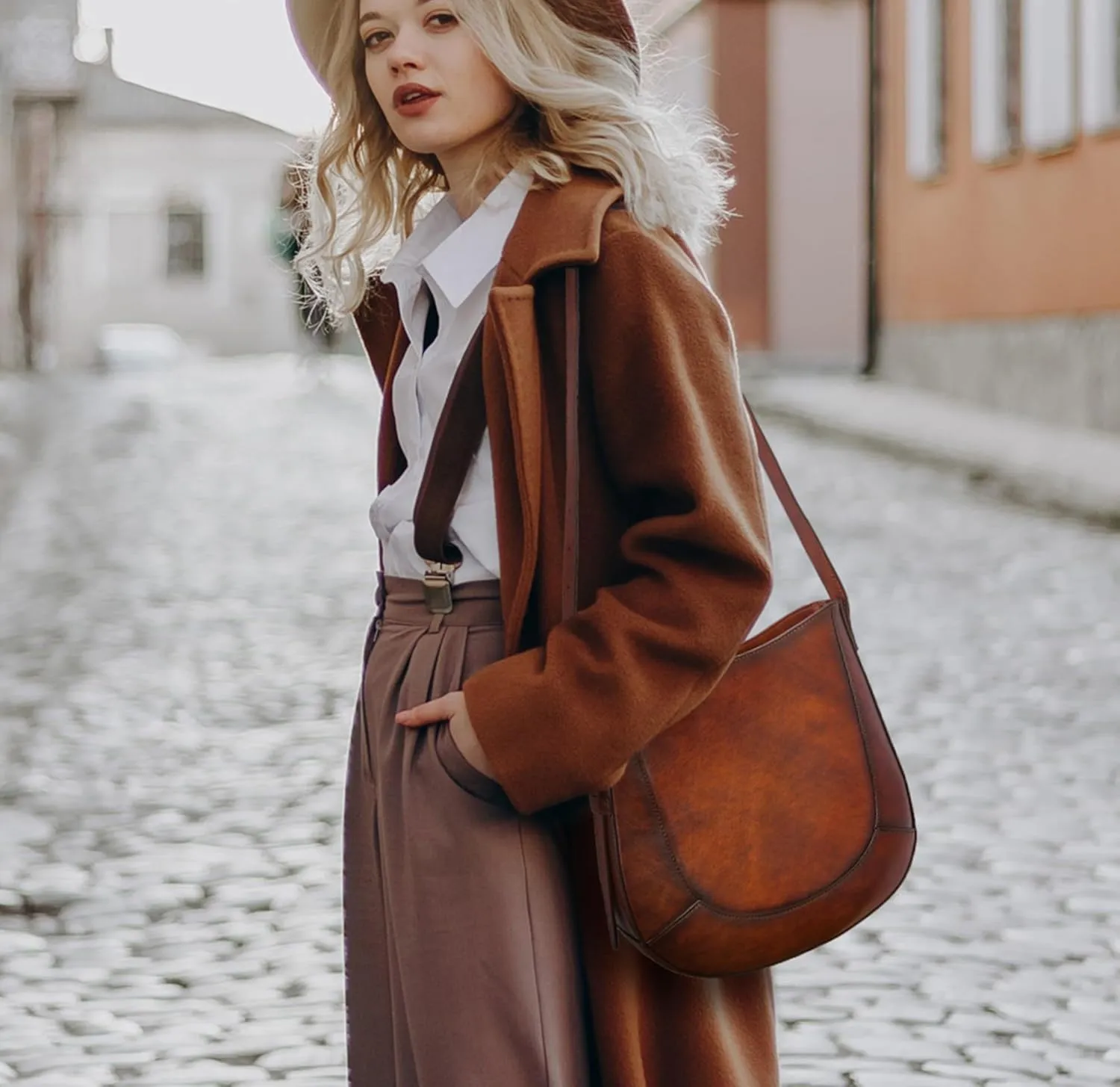 Iswee Leather Purses for Women Hobo Bags Designer Crossbody Bag Vintage Women’s Shoulder Handbags Work Purse