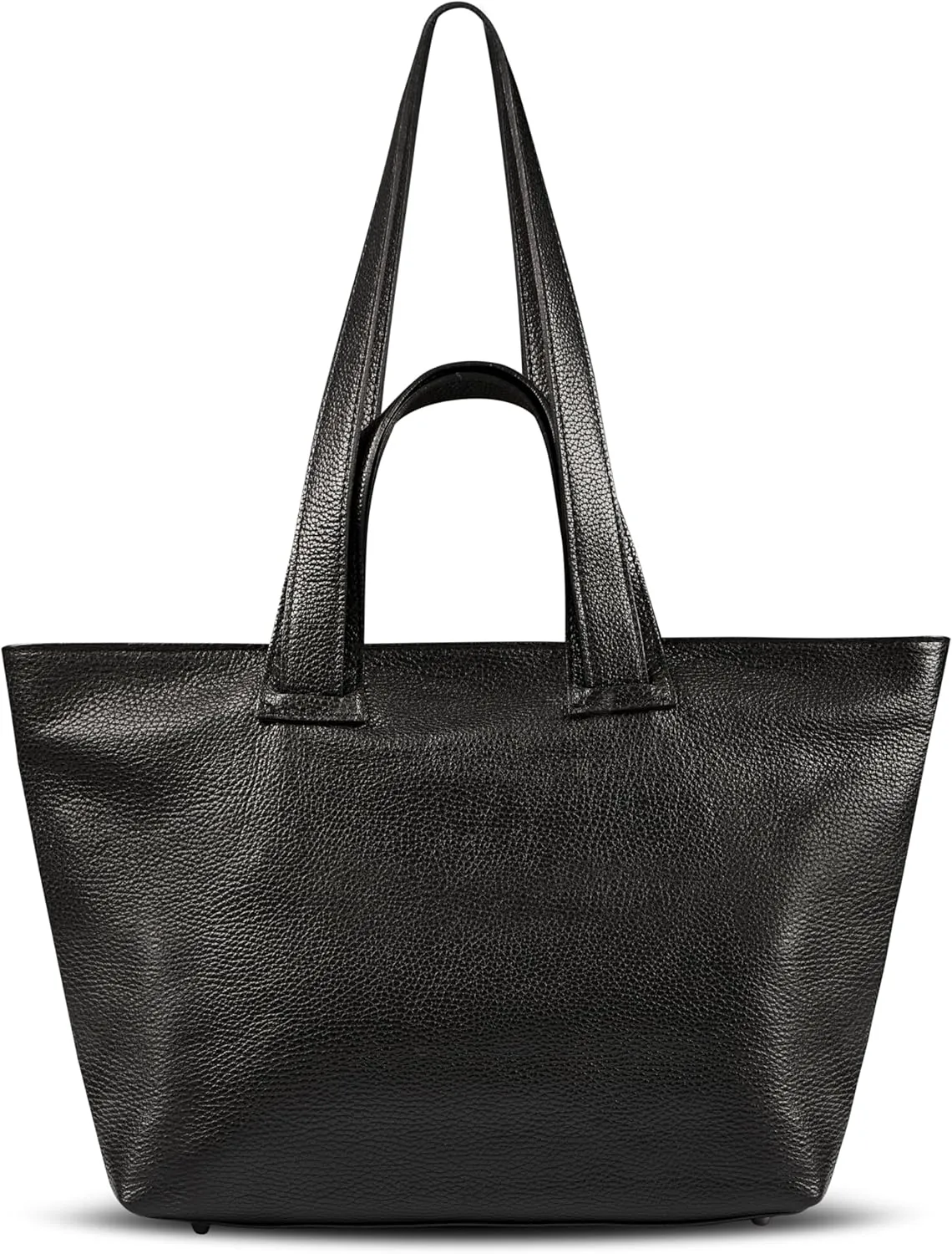 Italian Genuine Calf Leather Tote Satchel Bag for Women with Zipper & Double Straps | Wide Large Work Laptop Shoulder Handbag