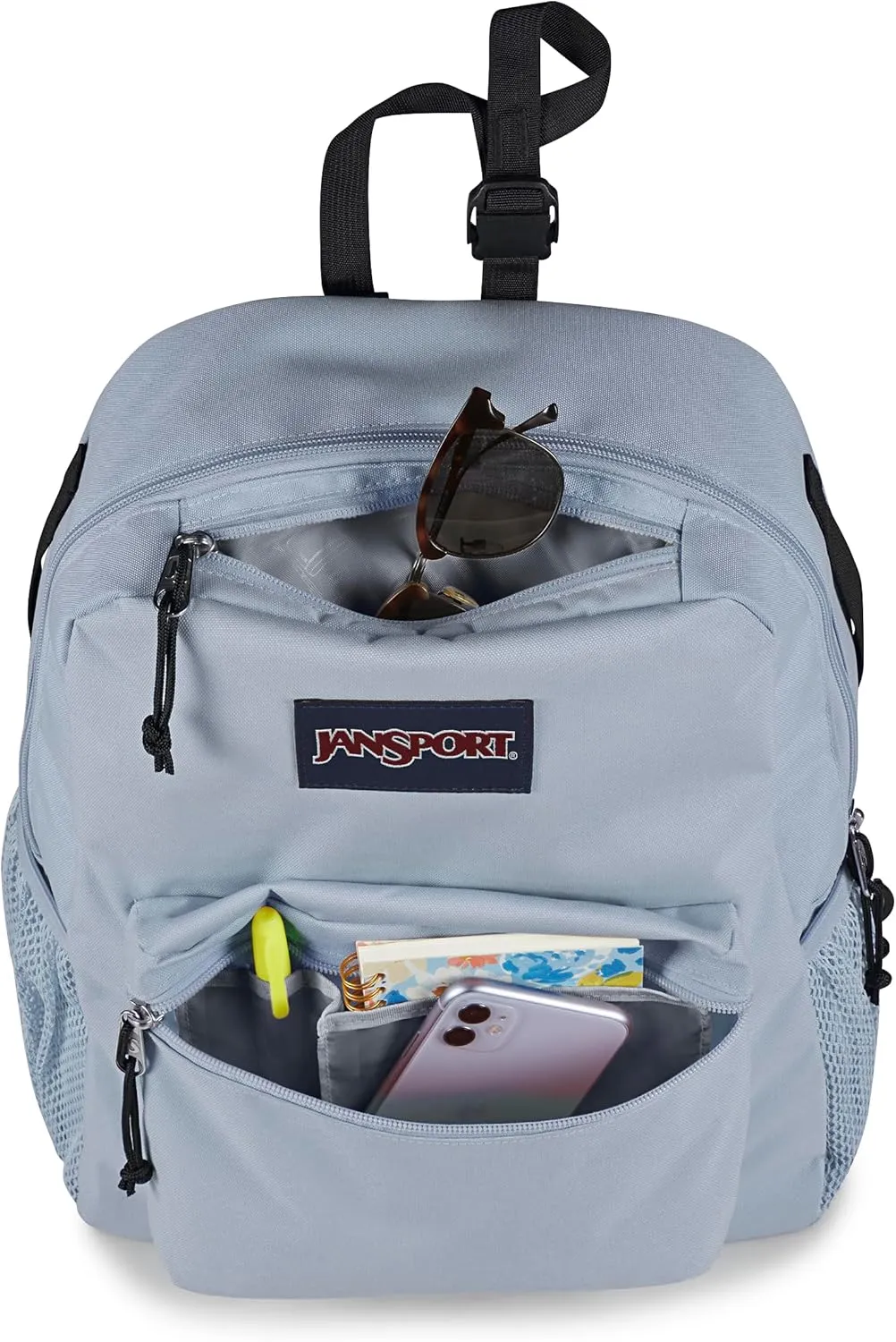 JanSport Central Adaptive Backpack – Wheelchair & Walker Compatible, Tuck-Away Shoulder Straps, Adjustable Backrest Loops & Anchor Straps, Iconic Design, Blue Dusk