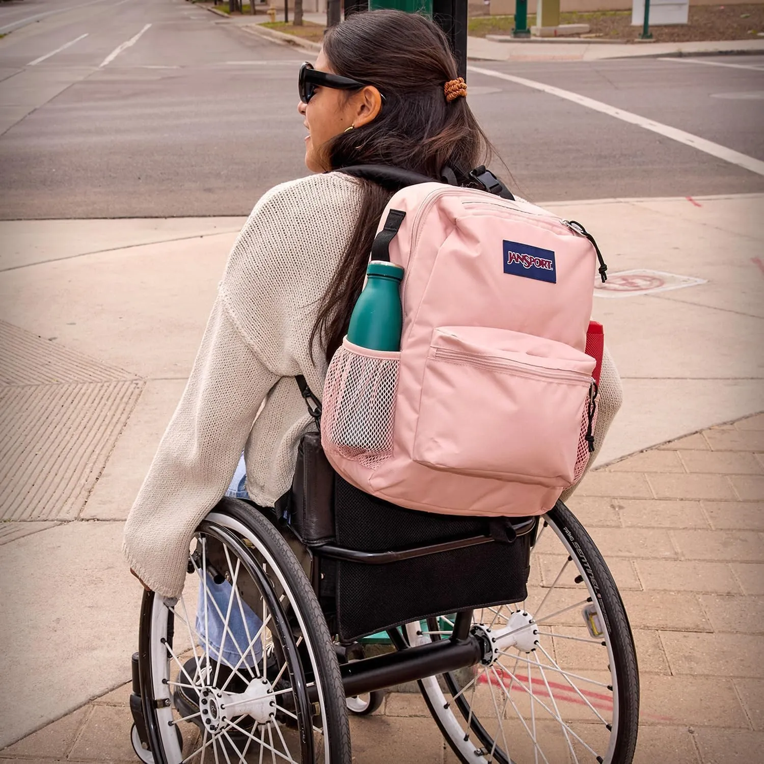 JanSport Central Adaptive Backpack – Wheelchair & Walker Compatible, Tuck-Away Shoulder Straps, Adjustable Backrest Loops & Anchor Straps, Iconic Design, Cyberspace Galaxy