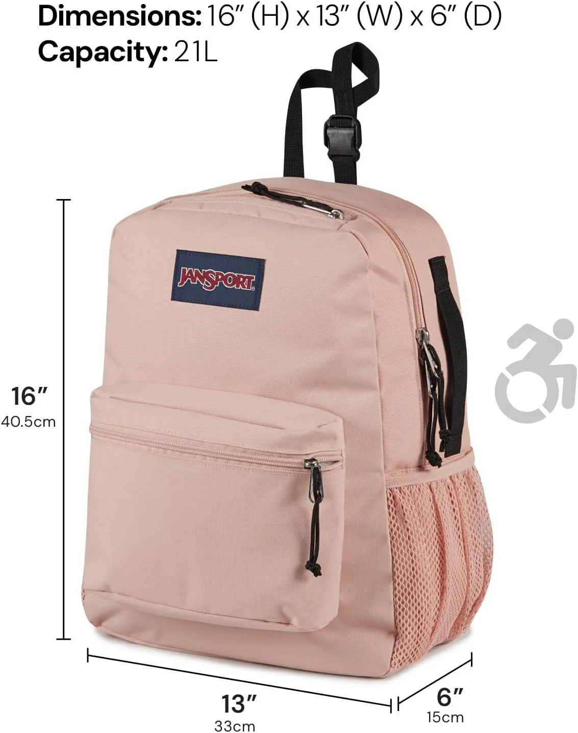 JanSport Central Adaptive Backpack – Wheelchair & Walker Compatible, Tuck-Away Shoulder Straps, Adjustable Backrest Loops & Anchor Straps, Iconic Design, Cyberspace Galaxy