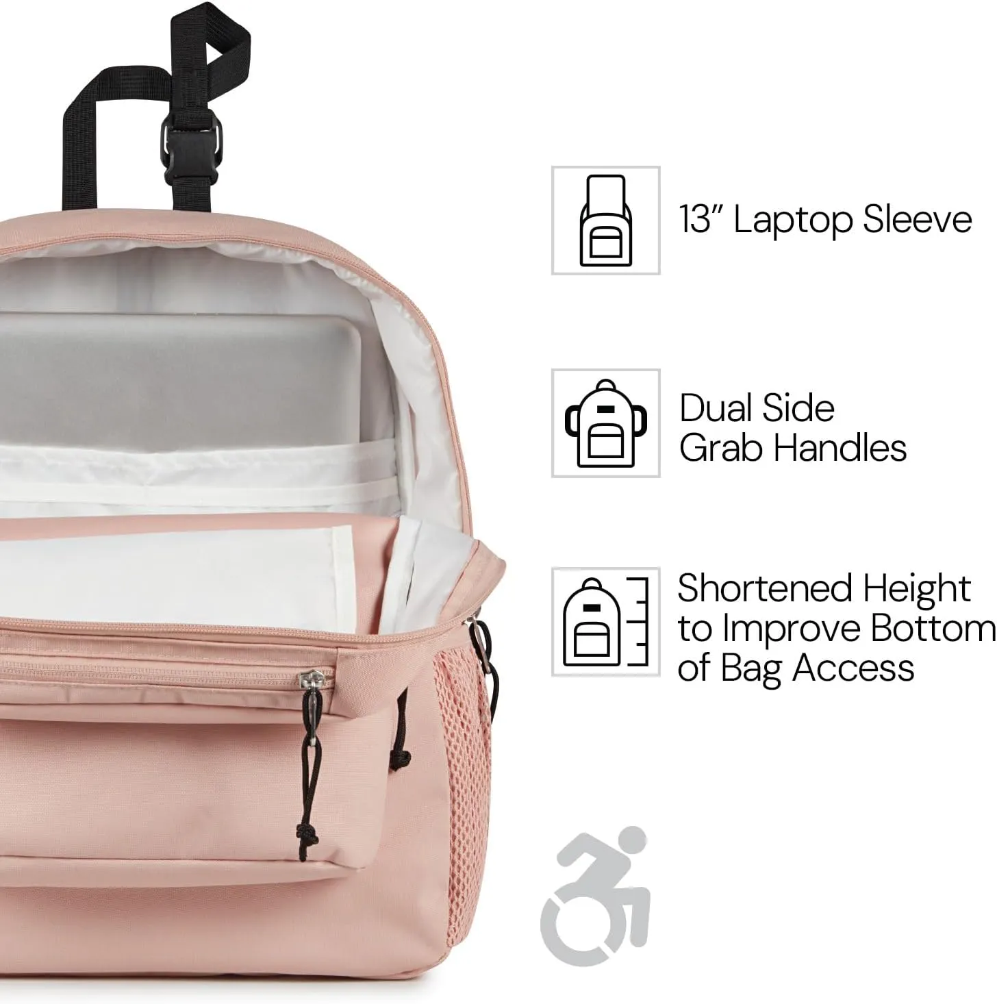 JanSport Central Adaptive Backpack – Wheelchair & Walker Compatible, Tuck-Away Shoulder Straps, Adjustable Backrest Loops & Anchor Straps, Iconic Design, Cyberspace Galaxy