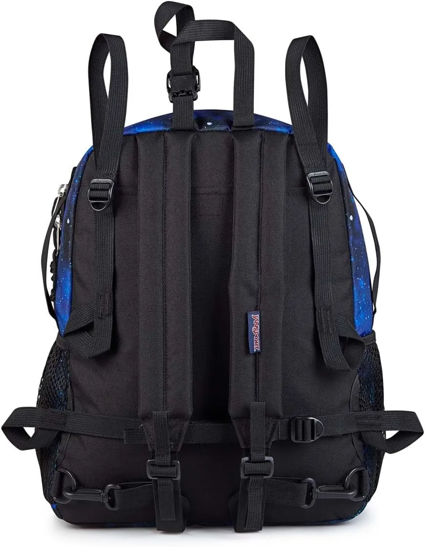 JanSport Central Adaptive Backpack – Wheelchair & Walker Compatible, Tuck-Away Shoulder Straps, Adjustable Backrest Loops & Anchor Straps, Iconic Design, Cyberspace Galaxy