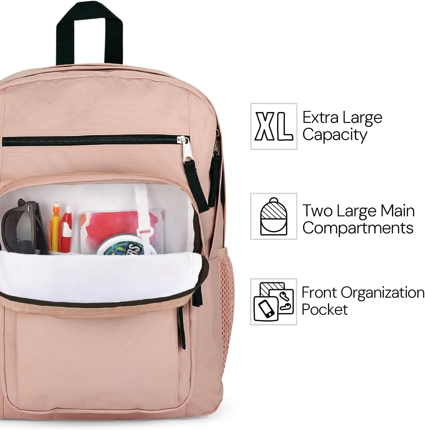 JanSport Laptop Backpack - Computer Bag with 2 Compartments, Ergonomic Shoulder Straps, 15” Laptop Sleeve, Haul Handle - Hiblisscus
