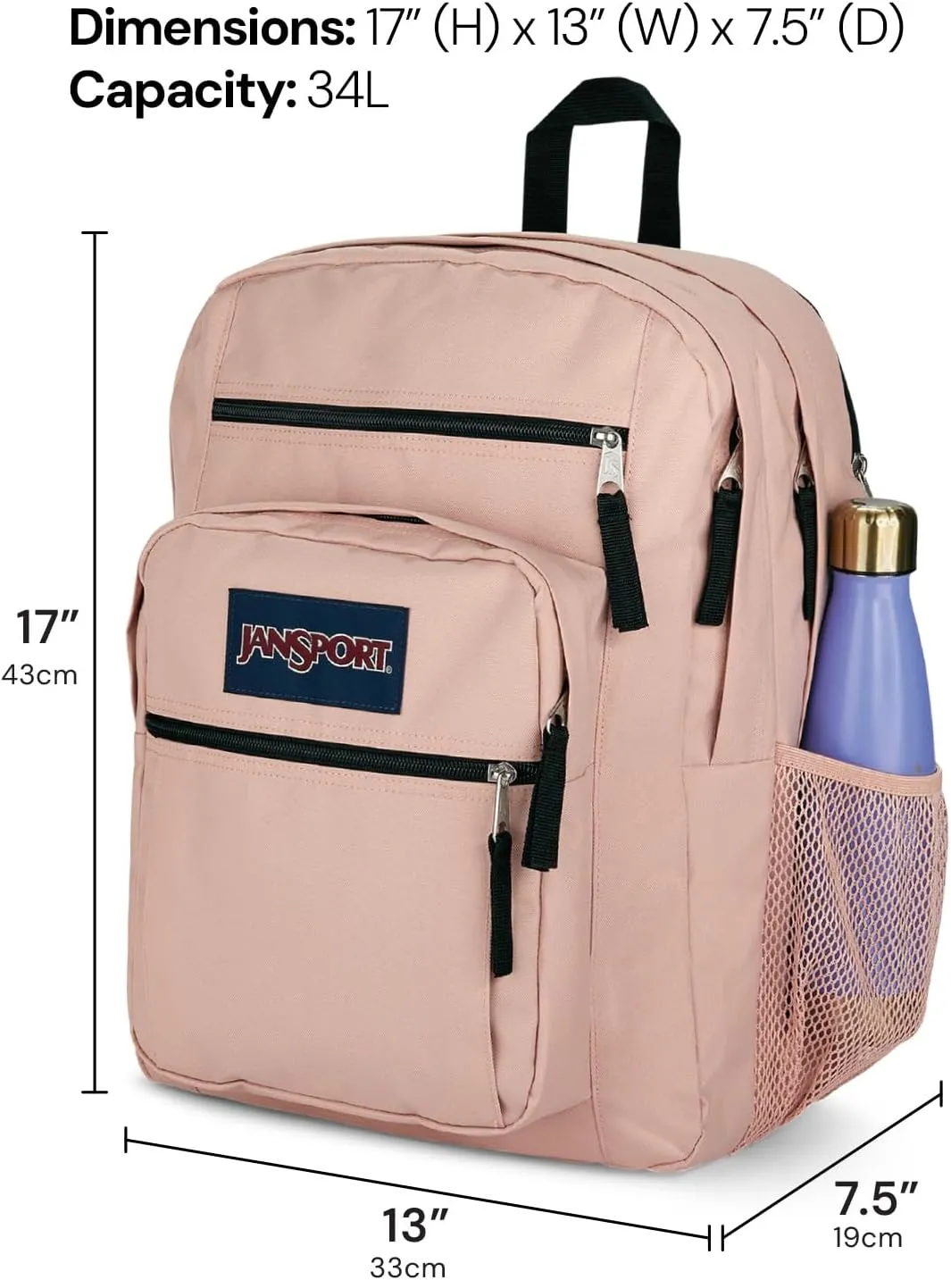 JanSport Laptop Backpack - Computer Bag with 2 Compartments, Ergonomic Shoulder Straps, 15” Laptop Sleeve, Haul Handle - Hiblisscus