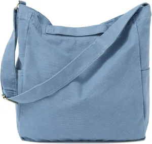 Jeelow Heavy Duty Canvas Travel Tote Handbag Shoulder Crossbody Bags Purse For Men & Women