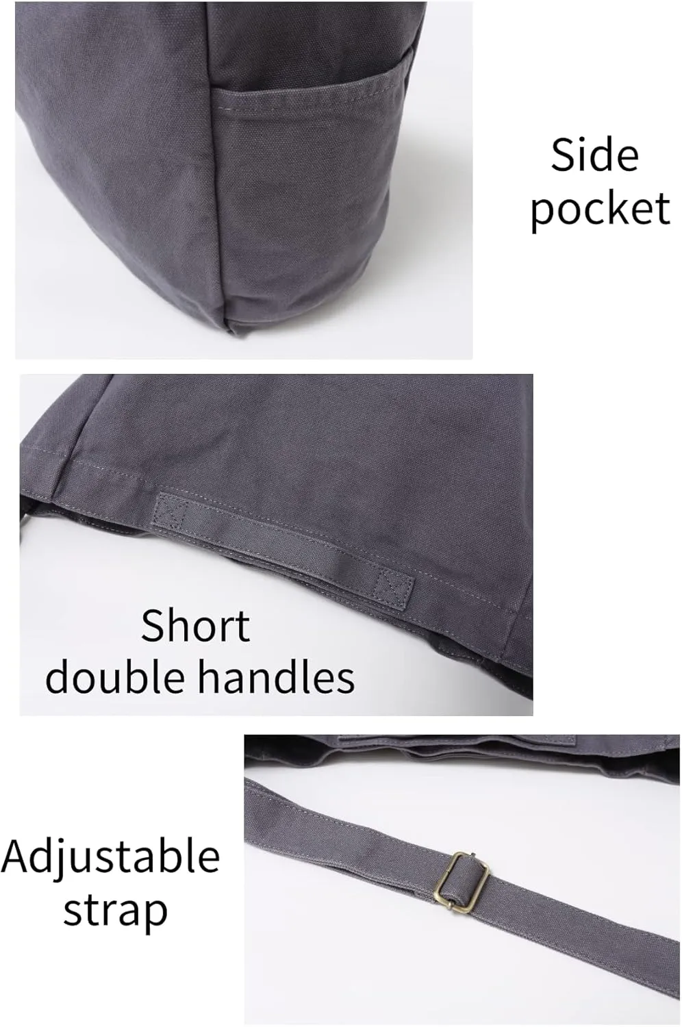 Jeelow Heavy Duty Canvas Travel Tote Handbag Shoulder Crossbody Bags Purse For Men & Women
