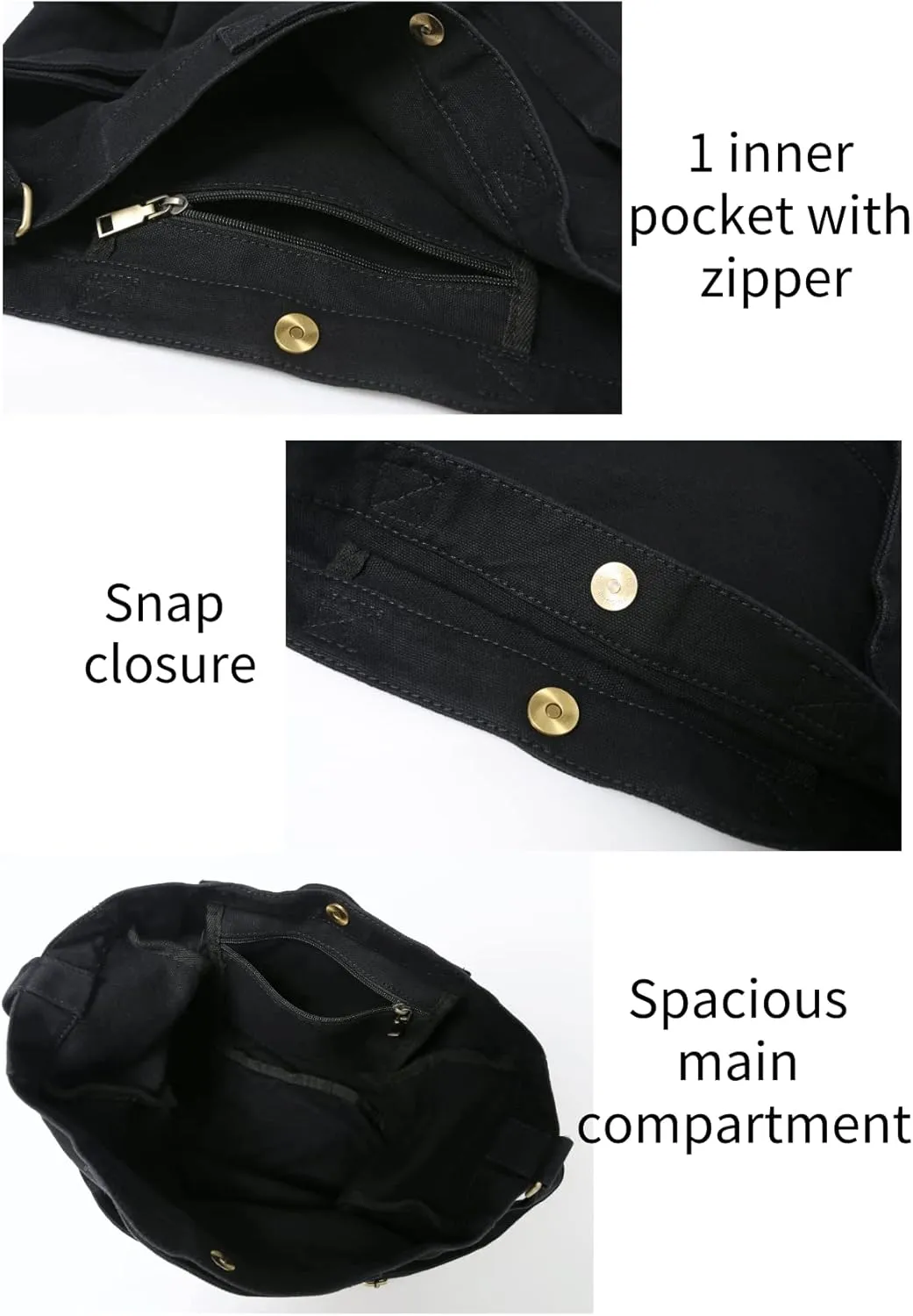 Jeelow Heavy Duty Canvas Travel Tote Handbag Shoulder Crossbody Bags Purse For Men & Women