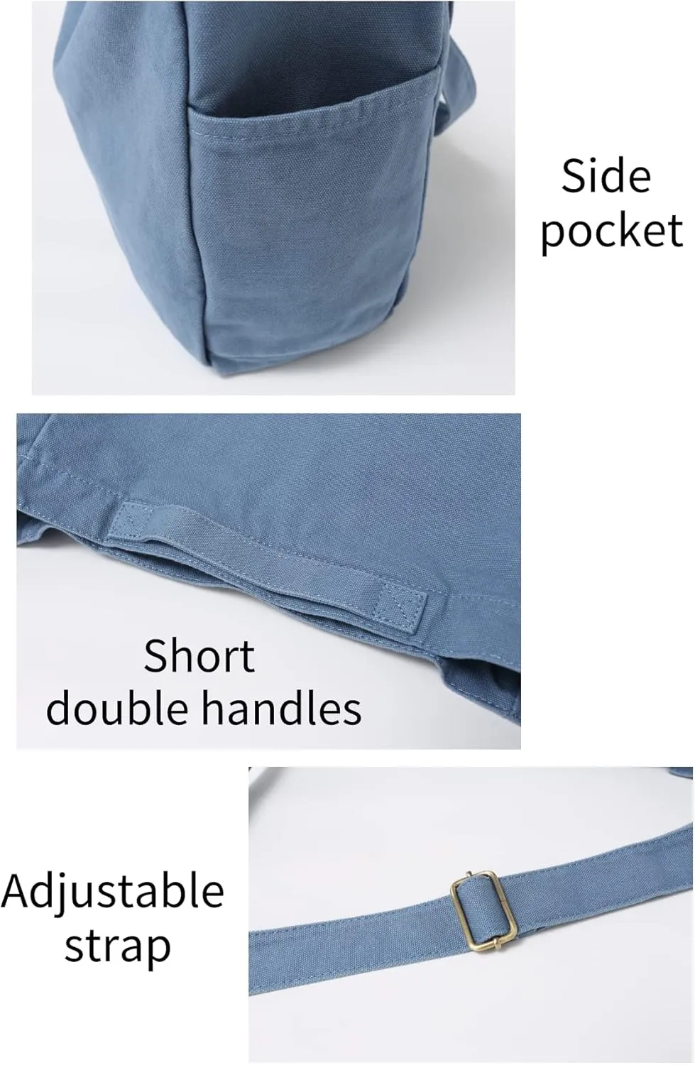 Jeelow Heavy Duty Canvas Travel Tote Handbag Shoulder Crossbody Bags Purse For Men & Women