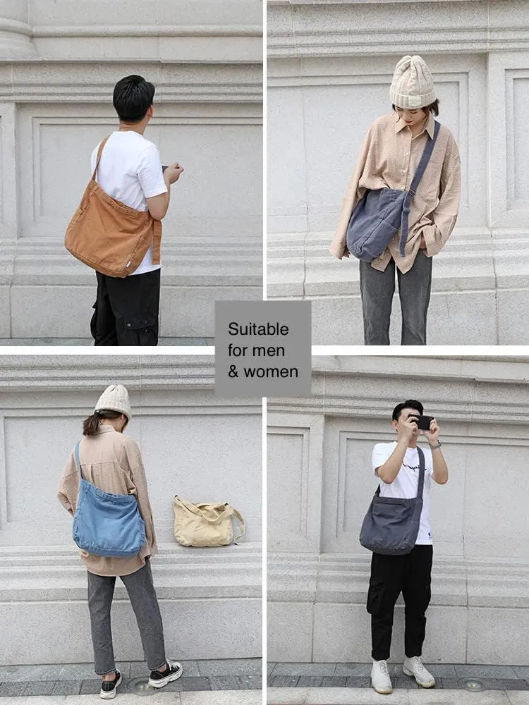 Jeelow Heavy Duty Canvas Travel Tote Handbag Shoulder Crossbody Bags Purse For Men & Women