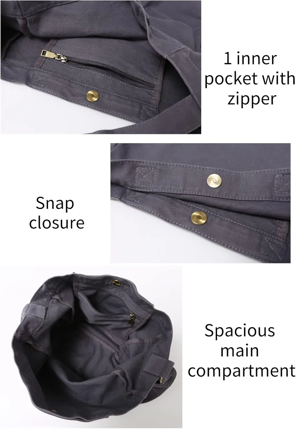 Jeelow Heavy Duty Canvas Travel Tote Handbag Shoulder Crossbody Bags Purse For Men & Women
