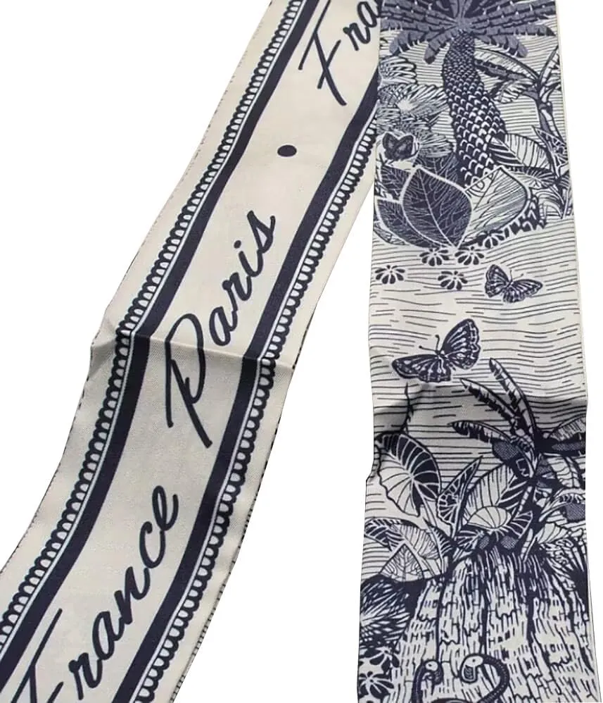 JERLA 100% Mulberry silk Scarf Bag scarf Head Hair Ribbon Handbag Handle wrap Tie Bundle Scarf Neckerchief Scarf for women
