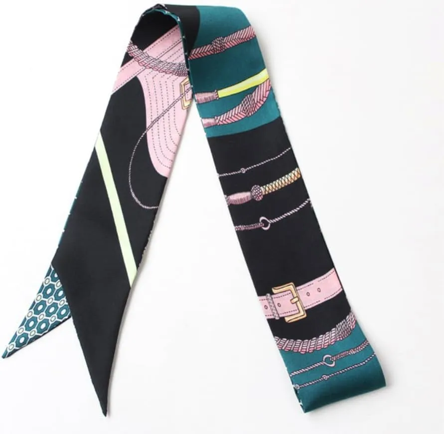 JERLA 100% Mulberry silk Scarf Bag scarf Head Hair Ribbon Handbag Handle wrap Tie Bundle Scarf Neckerchief Scarf for women