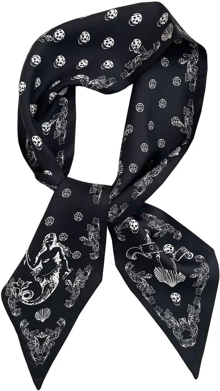 JERLA 100% Mulberry silk Scarf Bag scarf Head Hair Ribbon Handbag Handle wrap Tie Bundle Scarf Neckerchief Scarf for women