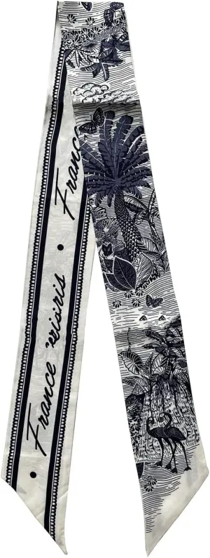 JERLA 100% Mulberry silk Scarf Bag scarf Head Hair Ribbon Handbag Handle wrap Tie Bundle Scarf Neckerchief Scarf for women