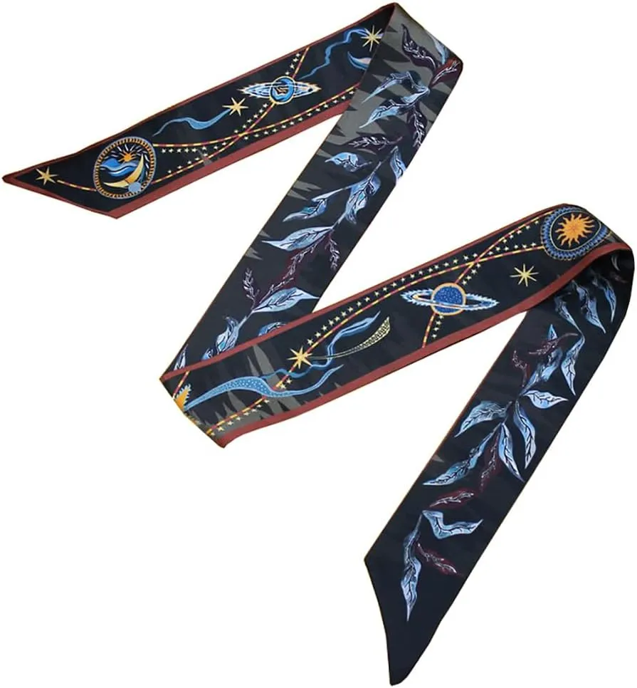 JERLA 100% Mulberry silk Scarf bag scarf Head Hair Ribbon Handbag Handle wrap Tie Bundle Scarf Neckerchief Scarf for women