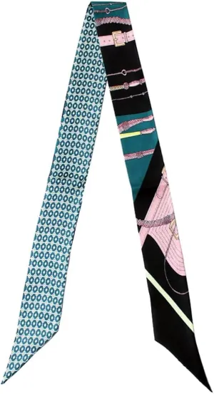JERLA 100% Mulberry silk Scarf Bag scarf Head Hair Ribbon Handbag Handle wrap Tie Bundle Scarf Neckerchief Scarf for women