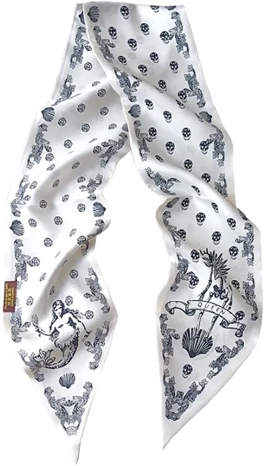 JERLA 100% Mulberry silk Scarf Bag scarf Head Hair Ribbon Handbag Handle wrap Tie Bundle Scarf Neckerchief Scarf for women
