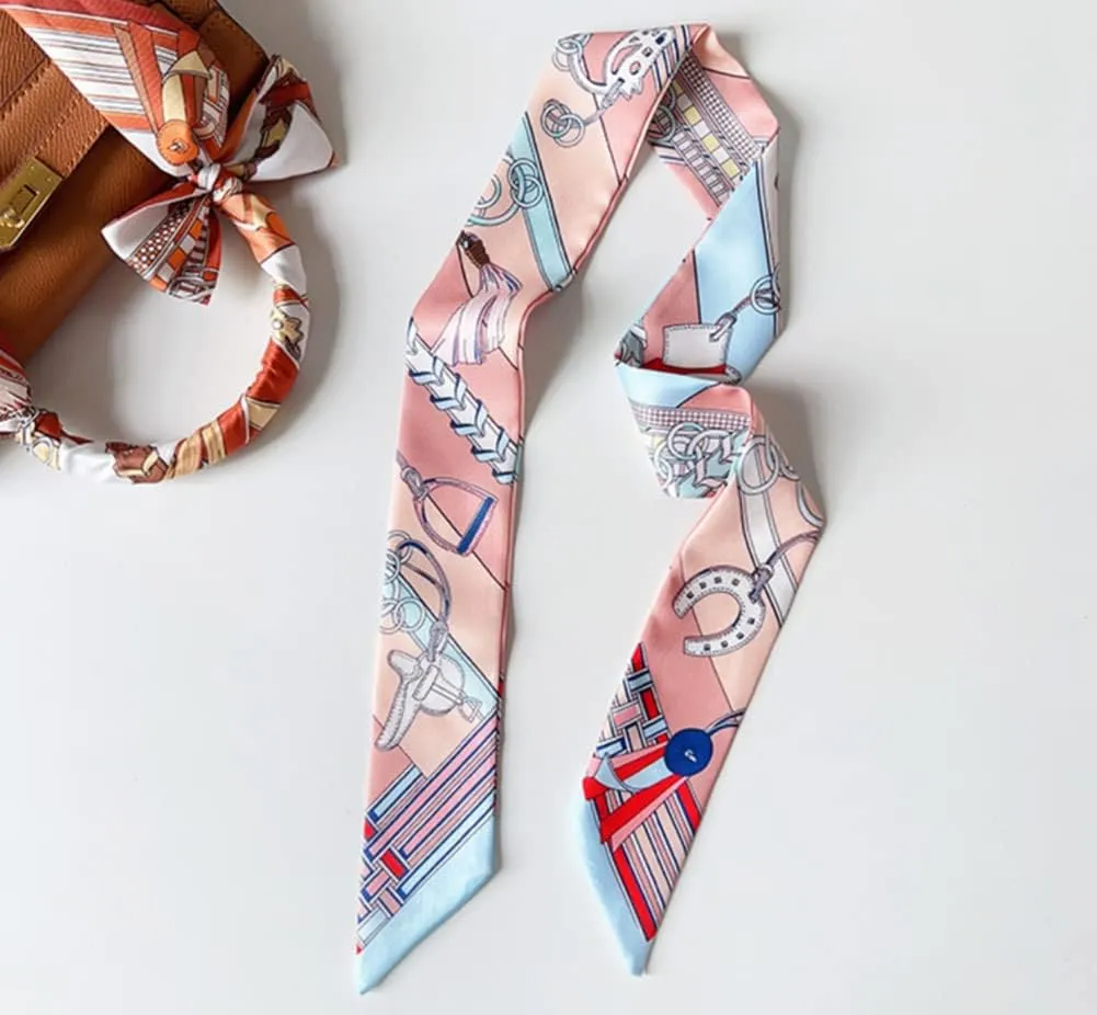 JERLA 100% Mulberry Silk Scarf for Women Men - Head Hair Ribbon, Handbag Handle Wrap, Tie Bundle, Neckerchief