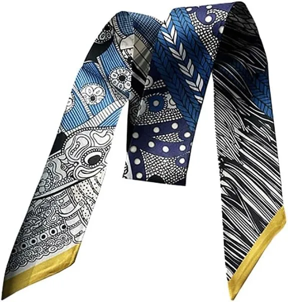 JERLA 100% Mulberry Silk Scarf for Women Men - Head Hair Ribbon, Handbag Handle Wrap, Tie Bundle, Neckerchief