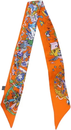 JERLA 100% Mulberry silk Scarf handbag wrap Tie Bundle Hair Ribbon Neckerchief Scarf for women men