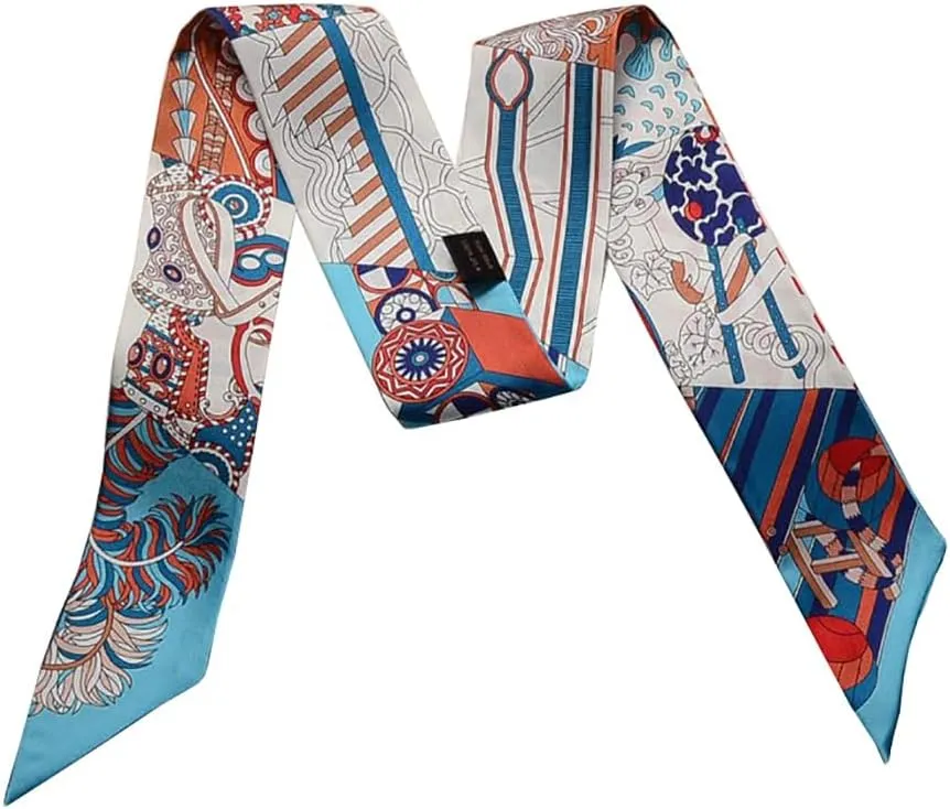 JERLA 100% Mulberry silk Scarf Head Hair Ribbon Handbag Handle wrap Tie Bundle Scarf Neckerchief Scarf for women