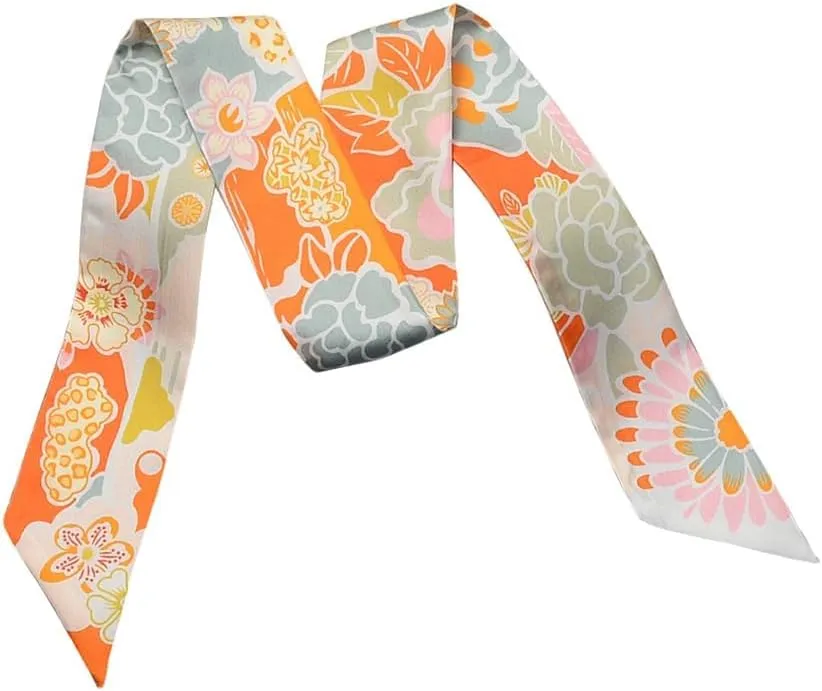 JERLA 100% Mulberry silk Scarf Head Hair Ribbon Handbag Handle wrap Tie Bundle Scarf Neckerchief Scarf for women