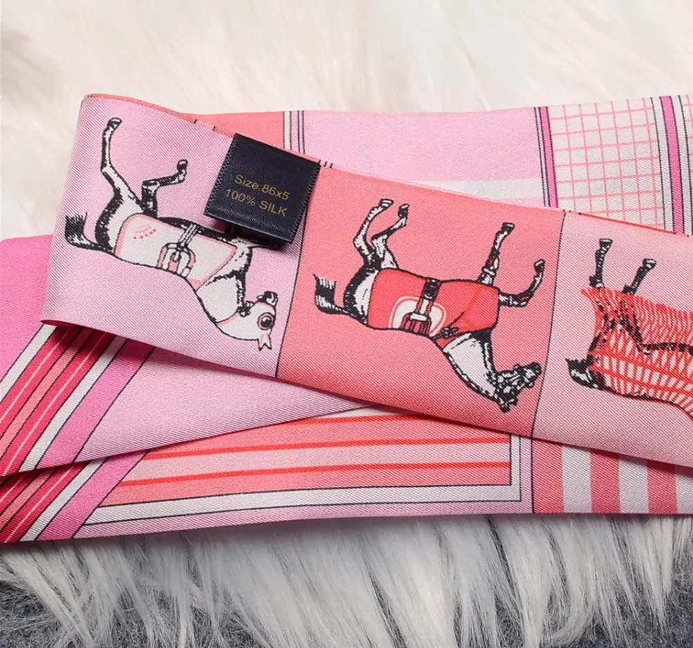 JERLA 100% Mulberry silk Scarf Head Hair Ribbon Handbag Handle wrap Tie Bundle Scarf Neckerchief Scarf for women
