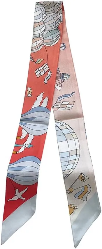 JERLA 100% Mulberry Silk Scarf, Head Wrap, Hair Tie, Handbag Handle Wrap, Neckerchief for Women