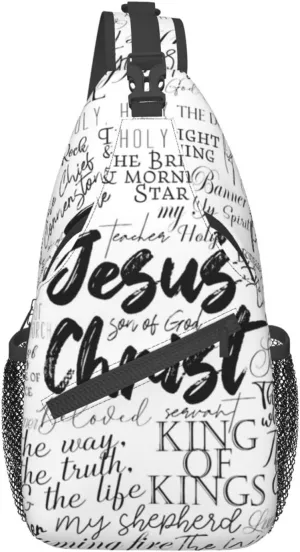 Jesus Sling Bag,Casual Crossbody Backpack Shoulder Chest Bag for Women Men Travel Hiking Daypack