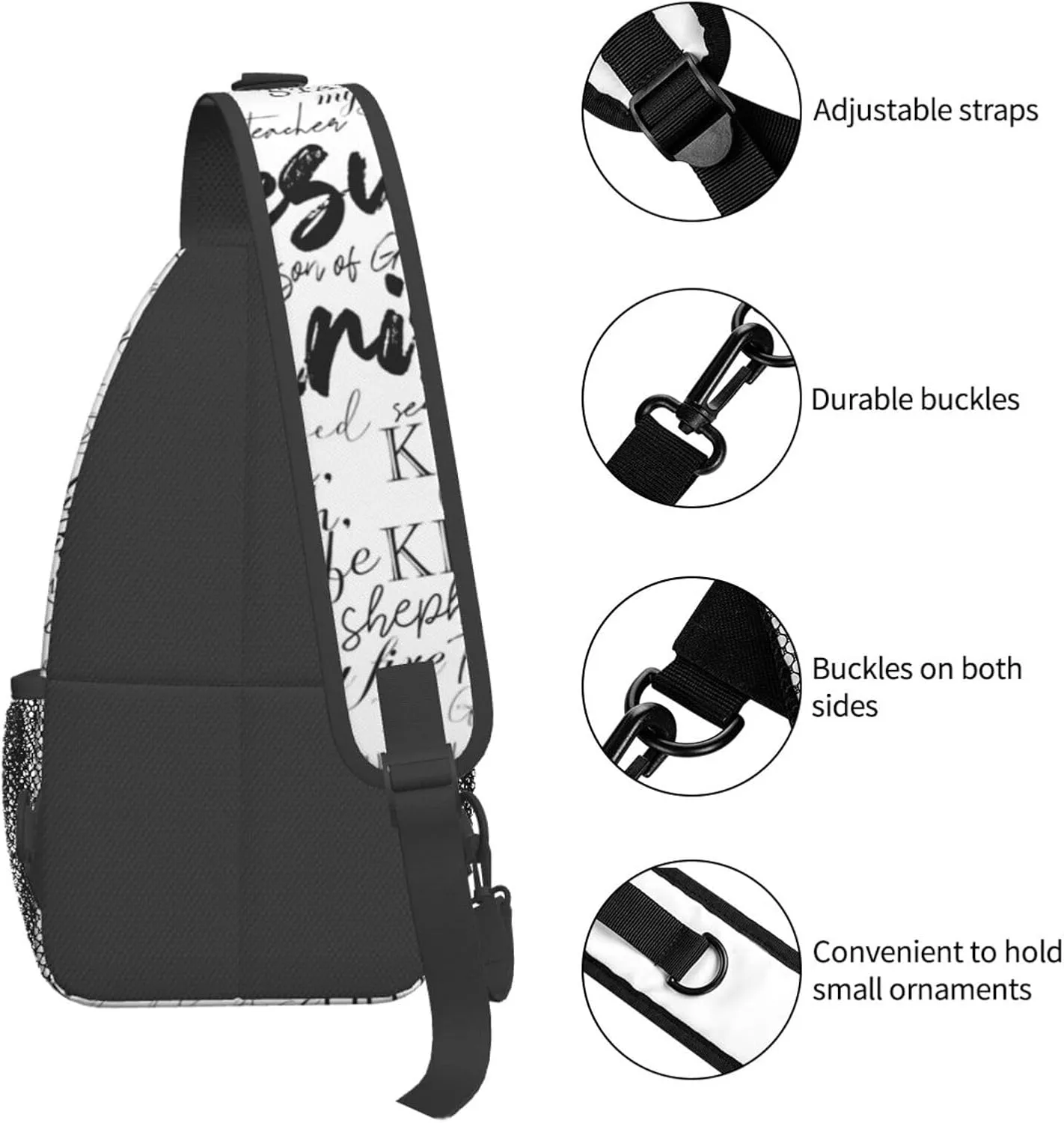 Jesus Sling Bag,Casual Crossbody Backpack Shoulder Chest Bag for Women Men Travel Hiking Daypack