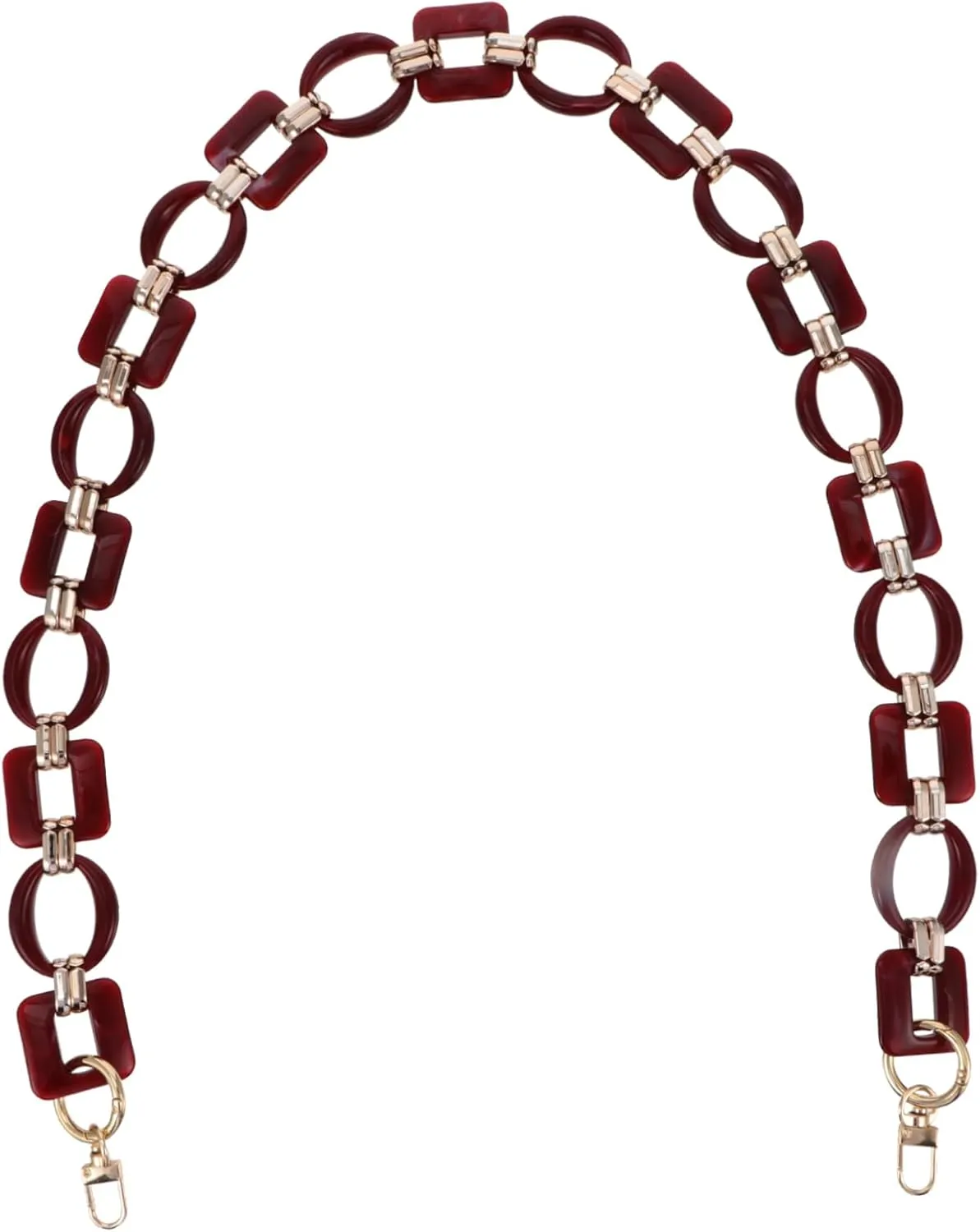 JEWEDECO Thick Resin DIY Purse Chain Contrast Handbag Replacement Chain for Stylish Bag Dec