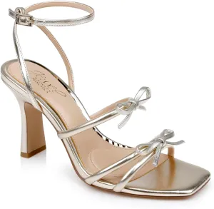 Jewel Badgley Mischka Kiyomi II Metallic Delicate Sandal with Bow Straps