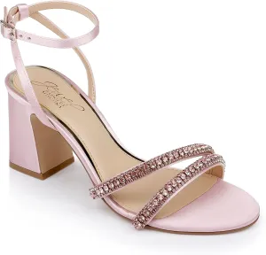 Jewel Badgley Mischka Rosa Block Heel Sandal with Gemstone Straps