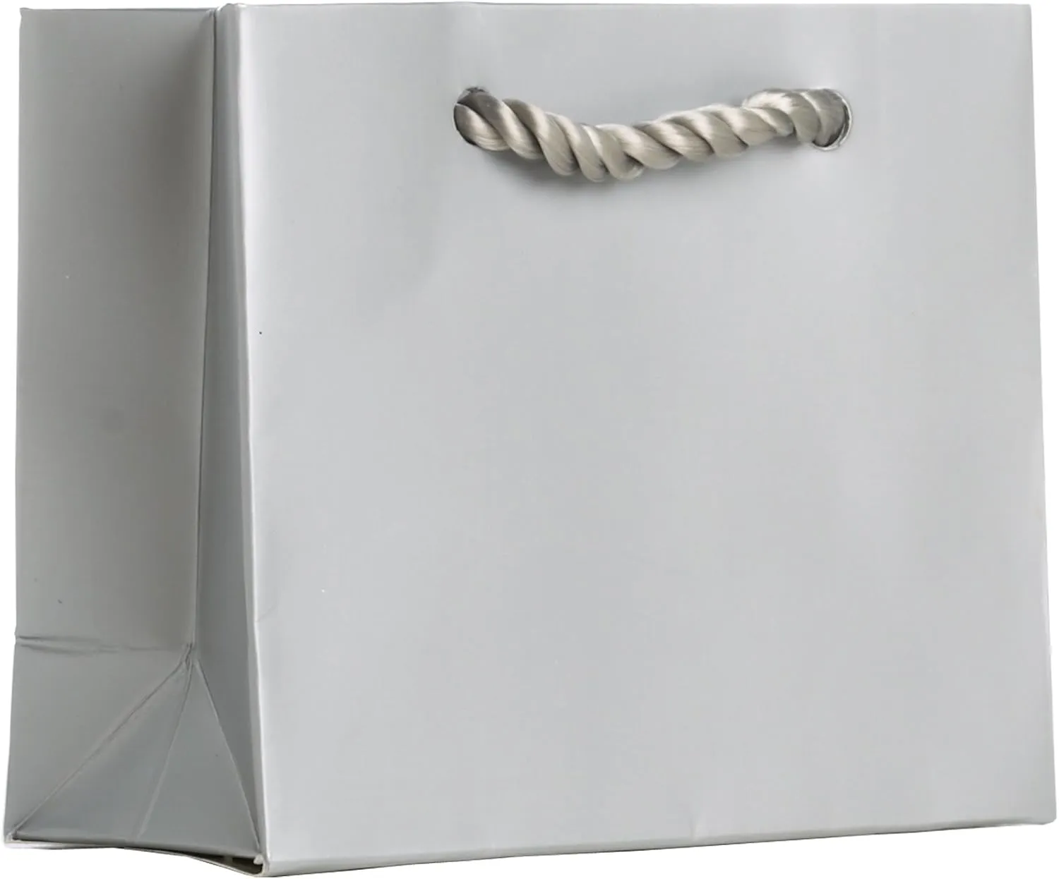 Jillson Roberts Bulk Tiny Tote Gift Bags Available in 11 Colors, Silver Matte, 120-Count (BTT914)