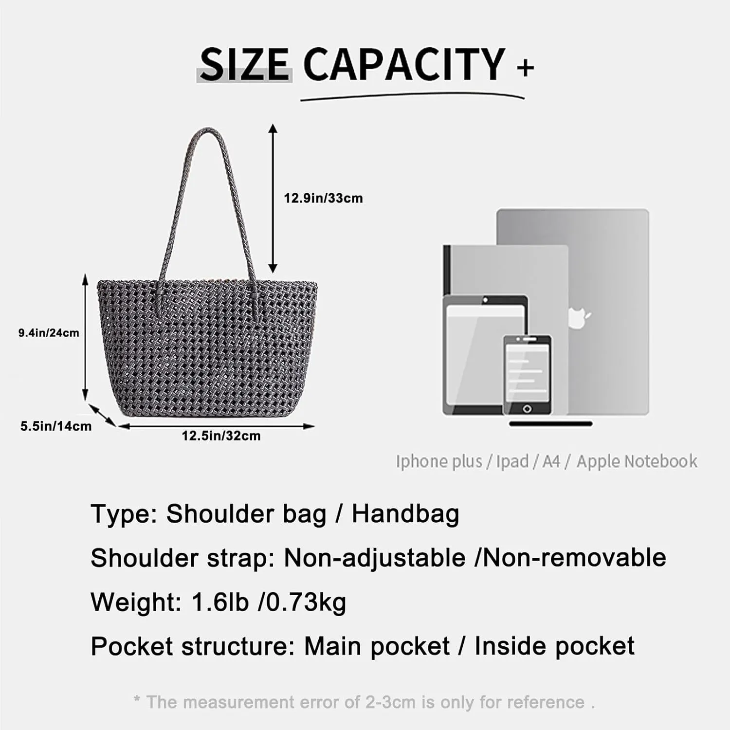 JINMANXUE Woven Tote Bag For Women,Travel Shoulder Bag, Large Hollow Beach Soft Satin Handbags Hand-woven Satchel Clutch