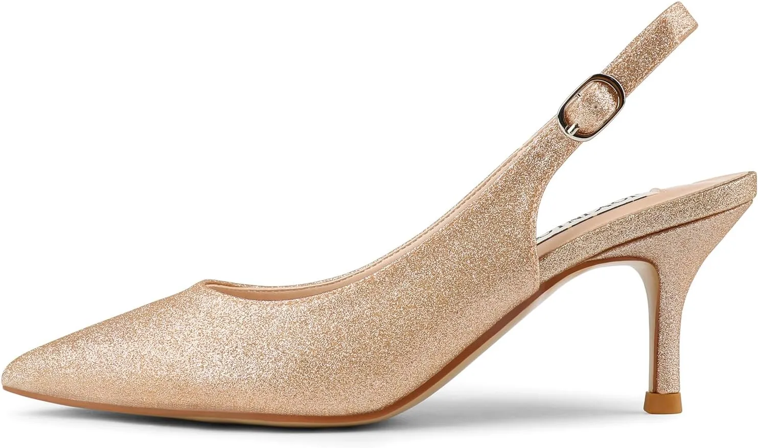 JOY IN LOVE Kitten Heels for Women Slingback Pumps Sandals Pointy Toe Pumps