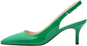 JOY IN LOVE Kitten Heels for Women Slingback Pumps Sandals Pointy Toe Pumps