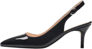 JOY IN LOVE Kitten Heels for Women Slingback Pumps Sandals Pointy Toe Pumps