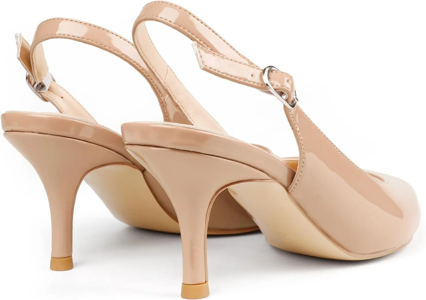 JOY IN LOVE Kitten Heels for Women Slingback Pumps Sandals Pointy Toe Pumps