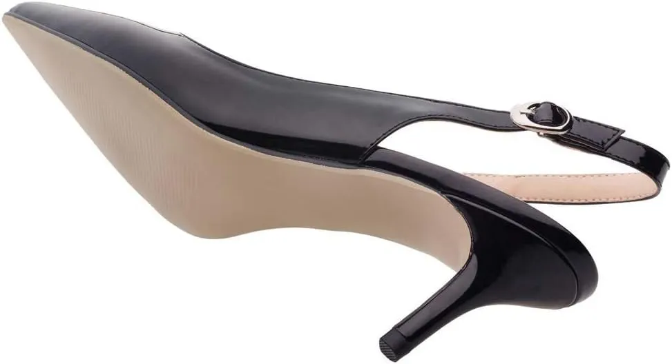 JOY IN LOVE Kitten Heels for Women Slingback Pumps Sandals Pointy Toe Pumps