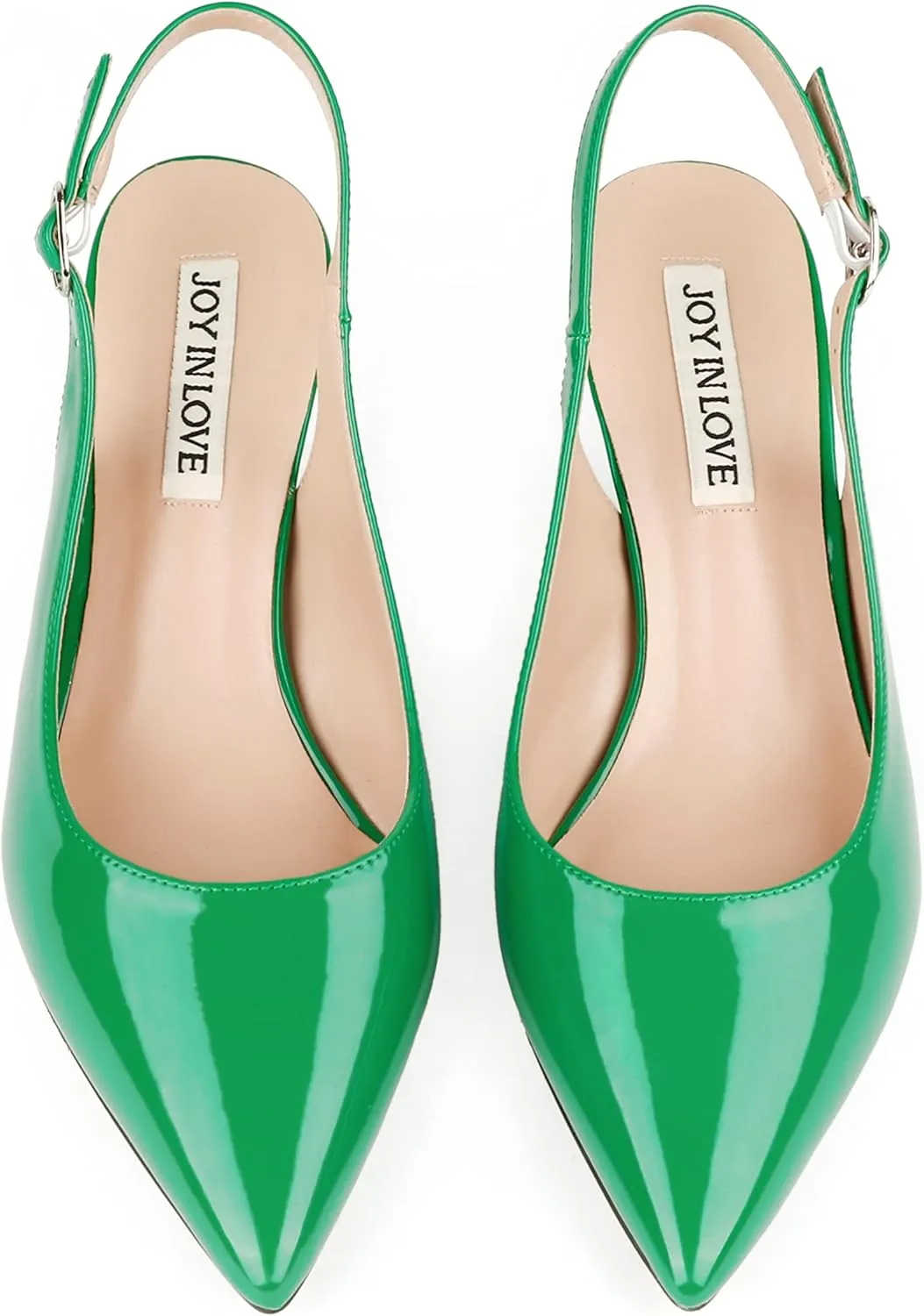 JOY IN LOVE Kitten Heels for Women Slingback Pumps Sandals Pointy Toe Pumps