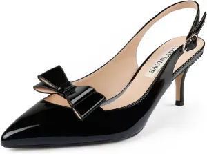 JOY IN LOVE Kitten Heels for Women Slingback Pumps Sandals Pointy Toe Pumps